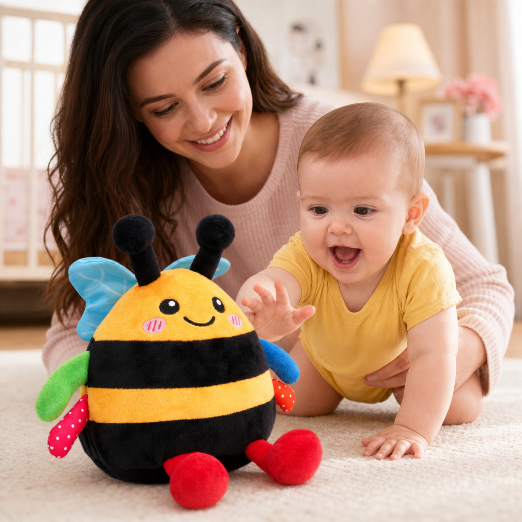 Interactive Musical Tummy Time Bee Plush Toy
