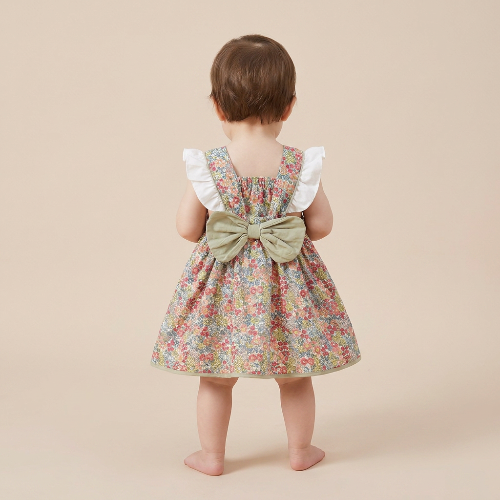 Vintage Bloom Bow Dress