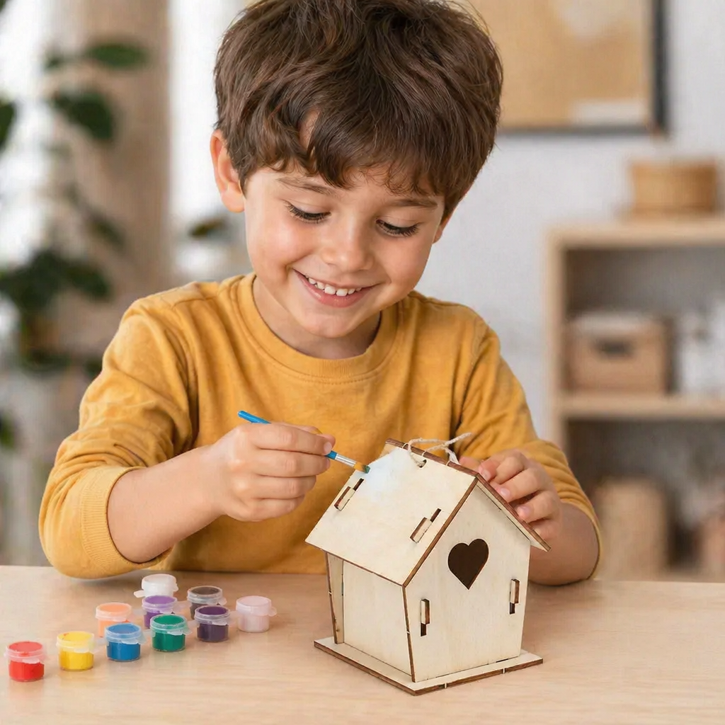 Colorful DIY Wooden Birdhouse Kit for Kids – Paint & Craft Set