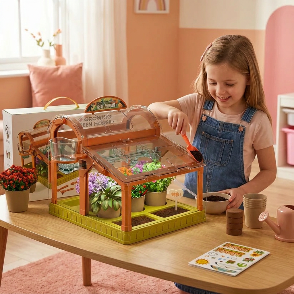LED Acrylic Kids Greenhouse – Indoor Plant Growing Kit for Learning & Fun