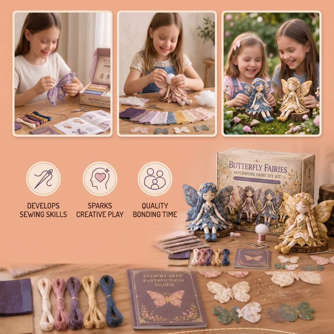 Fairy DIY Sewing Kit for Kids – Make Enchanting Fairy Dolls with Fabric, Accessories & Instructions