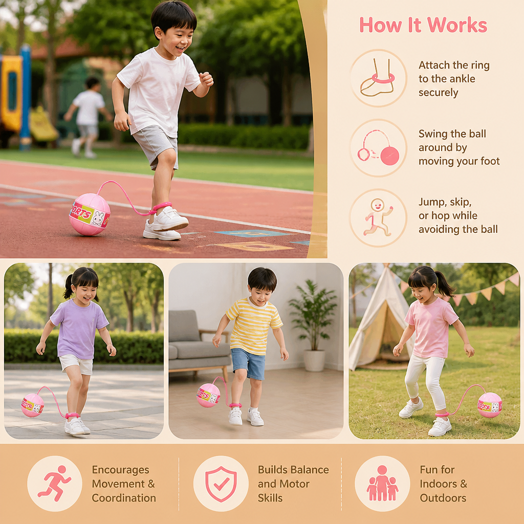 Interactive Skip Ball Ankle Swing Toy for Kids