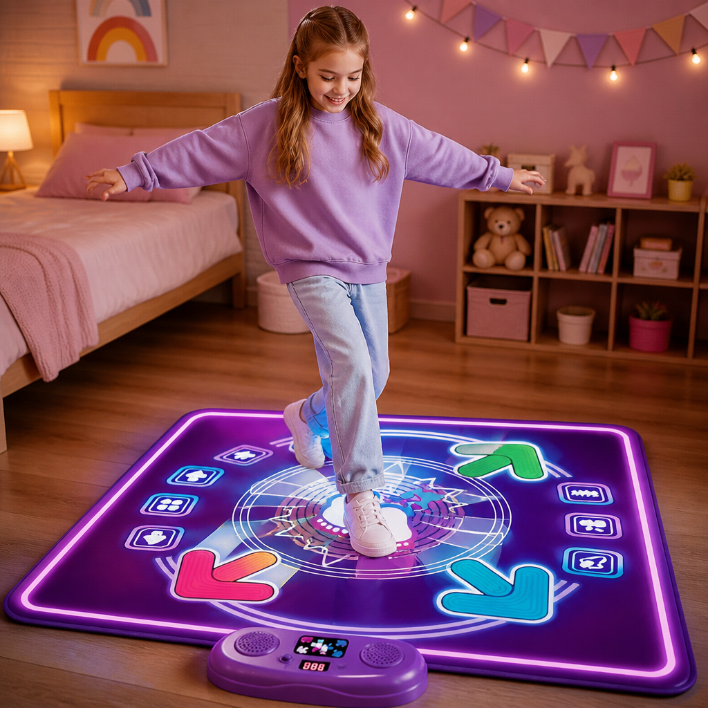 Interactive Musical Dance Mat with LED Lights for Kids