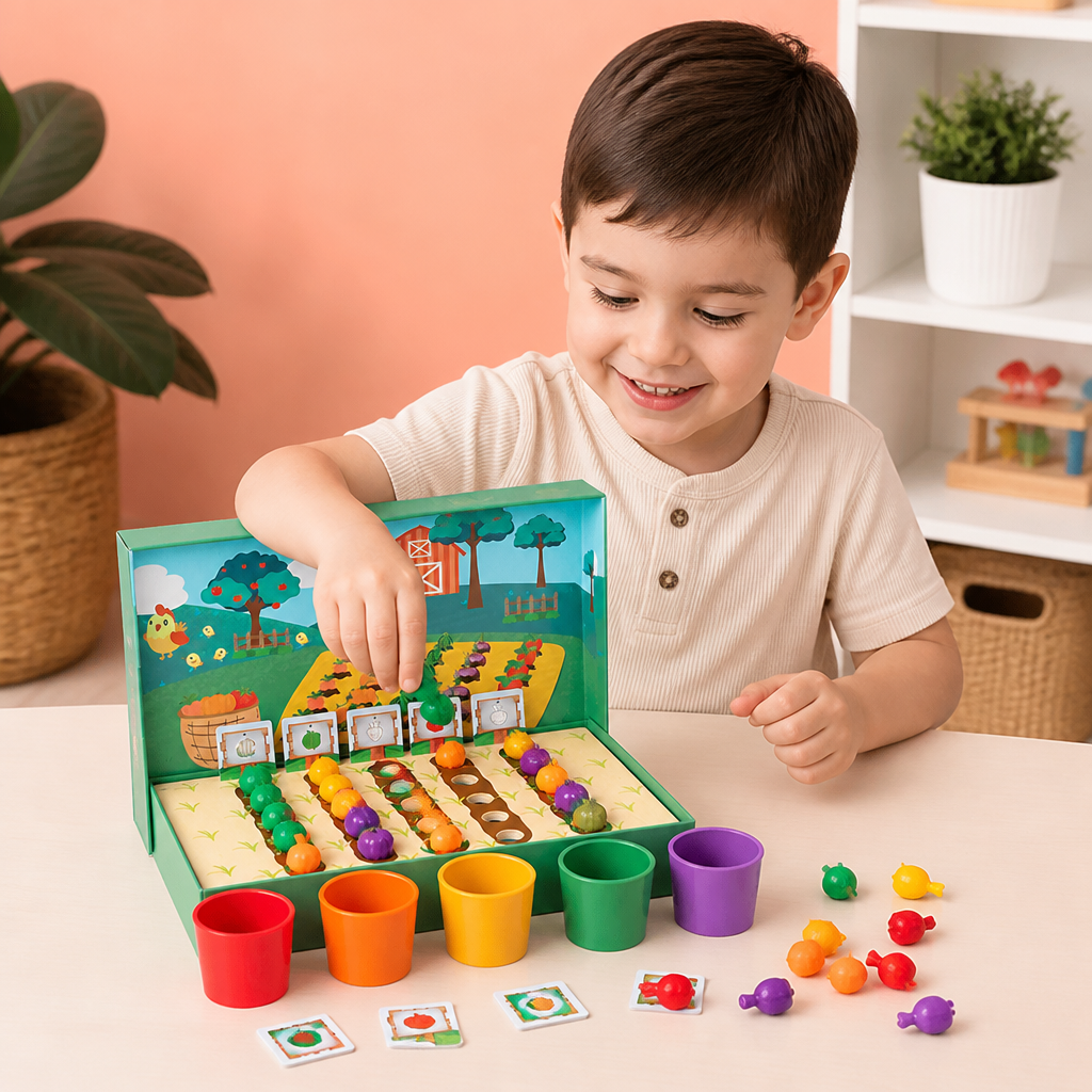 Montessori Color & Number Sorting Farm Learning Game