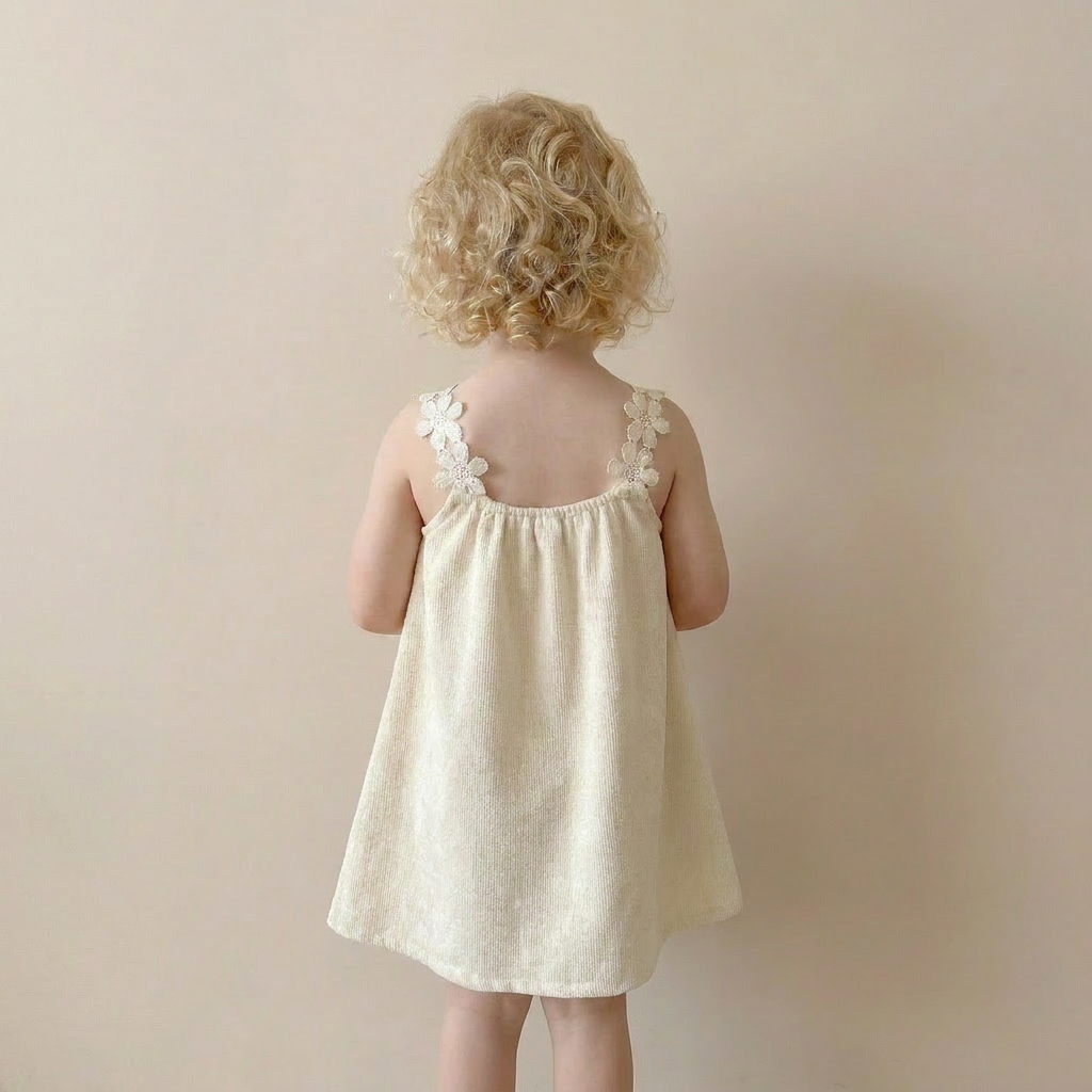 Delicate Blossom Linen Dress