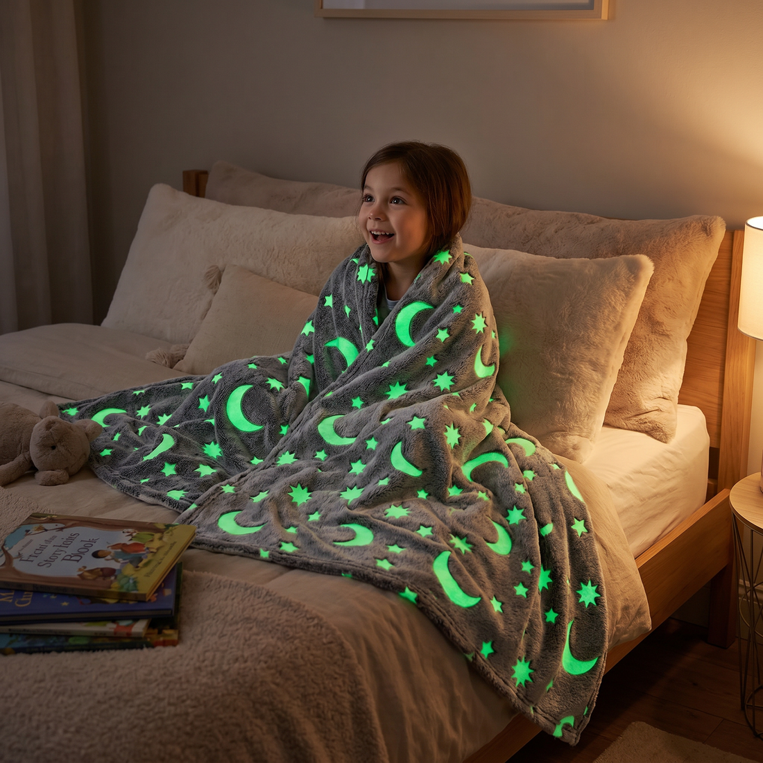Shimmering Star Blanket – Glow-in-the-Dark Cozy Blanket