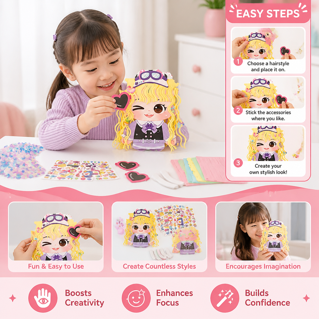 DIY Hair Stylist Craft Kit for Kids