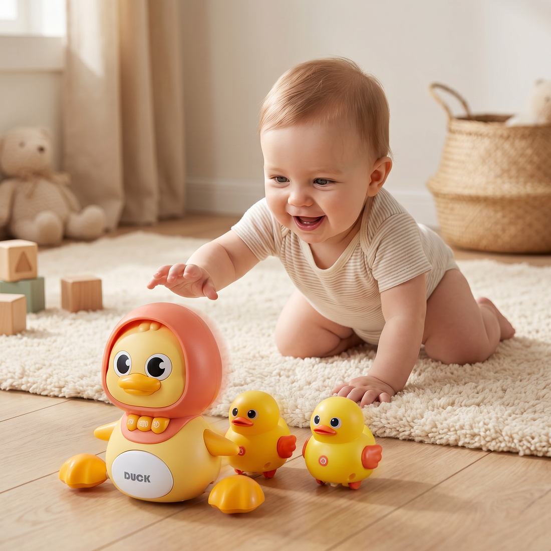 Musical Duck Family Crawling & Learning Toy for Babies