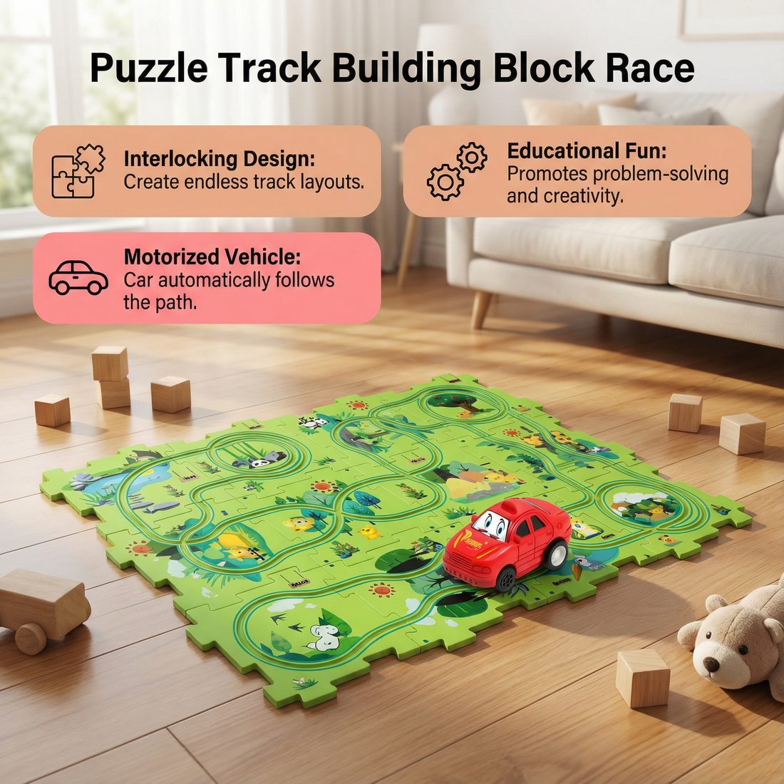Puzzle Track Building Block Race