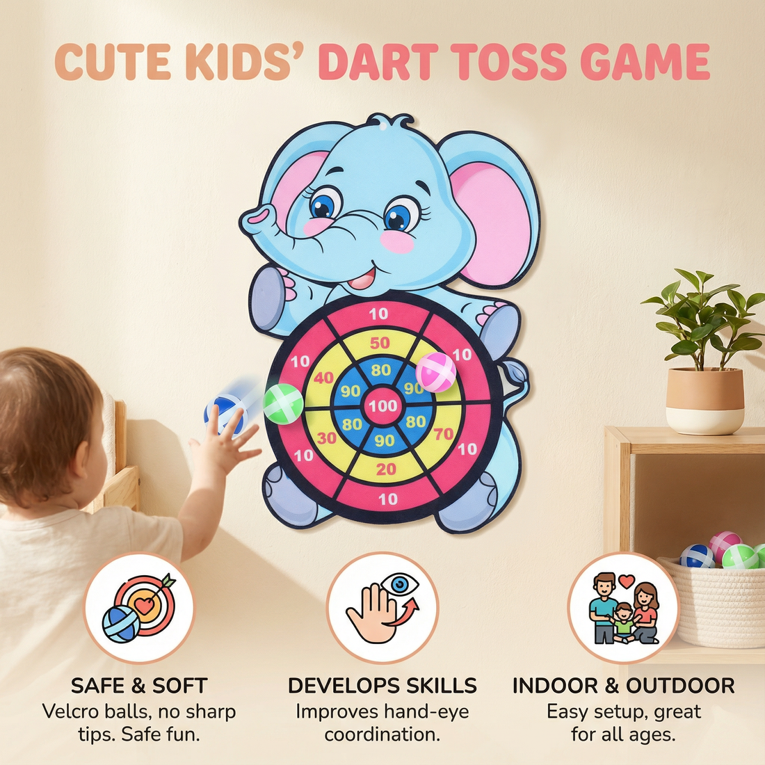 Cute Kids’ Dart Toss Game