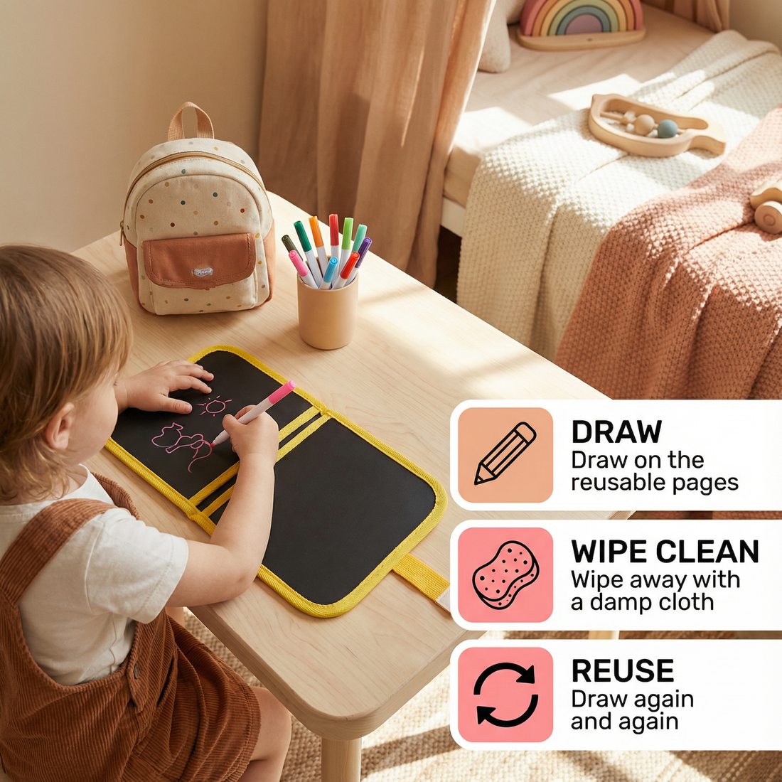 Portable Reusable Drawing Book for Children