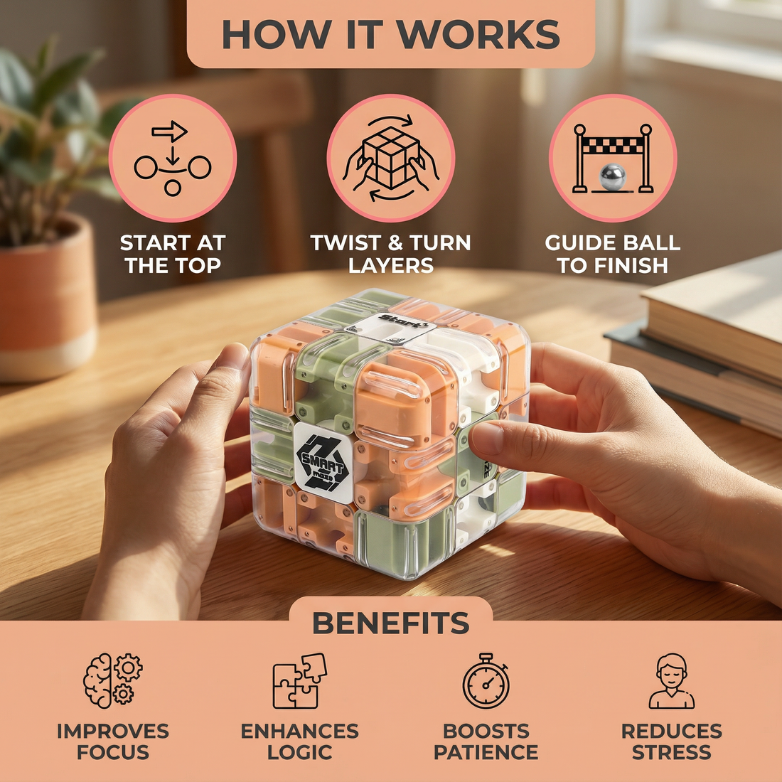 3D Labyrinth Puzzle Cube