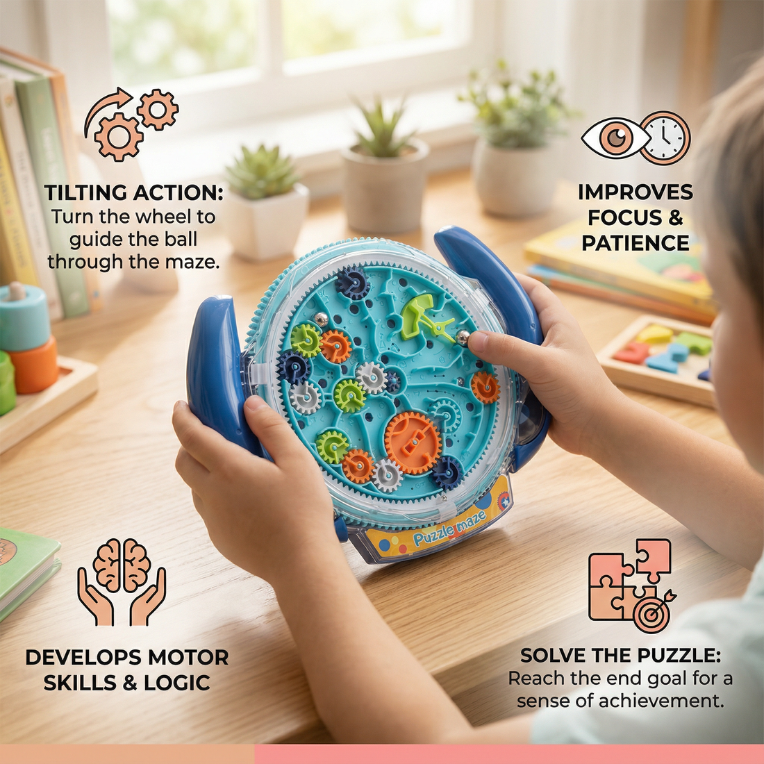3D Ball Maze Wheel – Skill and Learning Game