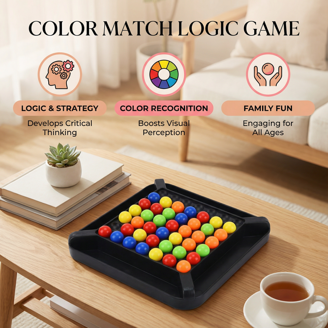 Color Match Logic Game – Interactive Marble Puzzle for Kids & Adults